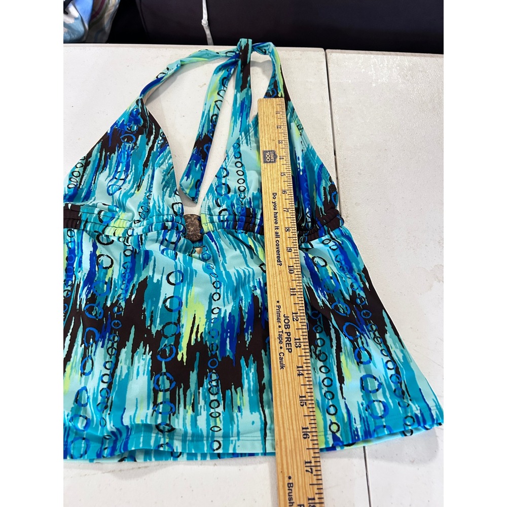 Vintage Faded Glory y2k Halter Tankini Top Swimwear MEDIUM Beach Summer - Picture 5 of 6